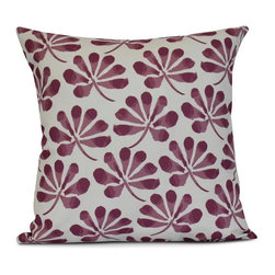 16 in. Ina Floral Print Pillow in Purple - Decorative Pillows