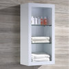 Fresca Allier White Bathroom Linen Side Cabinet with 2 Glass Shelves