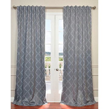 Seville Gray & Silver Blackout Curtain, Set Of 2, 50"x84"