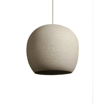 Claylight 9'' Symmetrical Pendant, White, Line Pattern, Incandescent Bulb