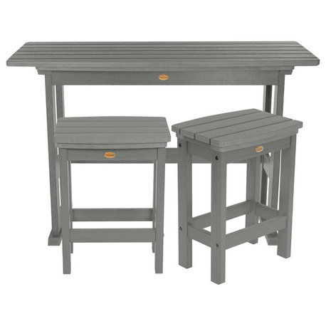 Lehigh 3 Piece Balcony Set, Coastal Teak, Counter Height