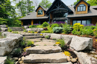 This is an example of a coastal drought-tolerant and full sun backyard stone garden path in Other.
