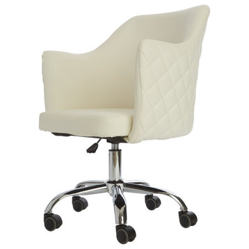 Coco Quilted Vanity Chair, White
