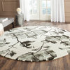 Safavieh Dip Dye Collection DDY716 Rug, Ivory/Charcoal, 7' Round