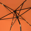 Rectangular Solar Powered LED Lighted Patio Umbrella, 10'x6.5', Orange