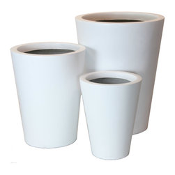 AuthenTEAK Lightweight Fiberglass Planters - Outdoor Pots And Planters
