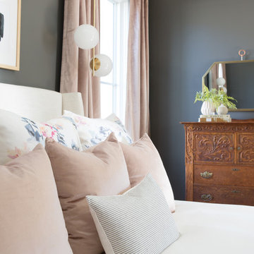 Charcoal and Blush Master Bedroom