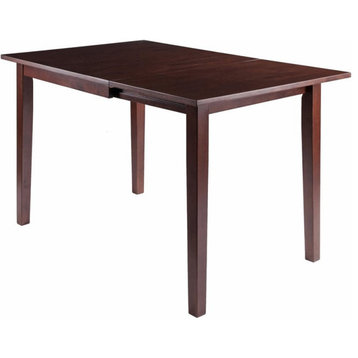 Winsome Perrone 48" Drop Leaf Transitional Solid Wood Dining Table in Walnut