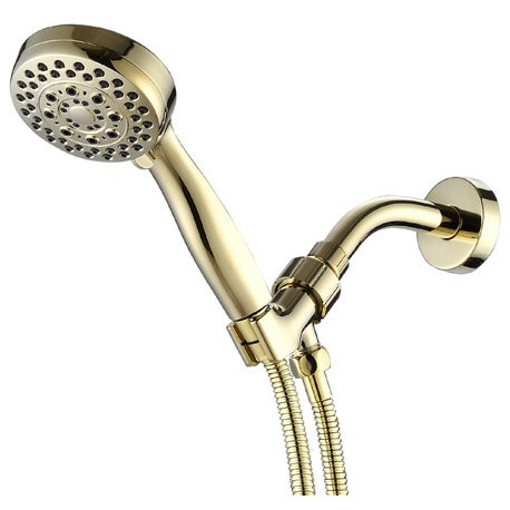 5 Spray Settings Hand Shower Set, Gold