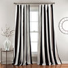 Wilbur Stripe Room Darkening Window Curtain Black Set 52x84