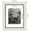 Amanti Art Eva White Gold Narrow Photo Frame Opening Size 11x14 Matted To 8x10