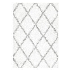Shanna Shag White 7 ft. 10 in. x 10 ft. Area Rug - Area Rugs