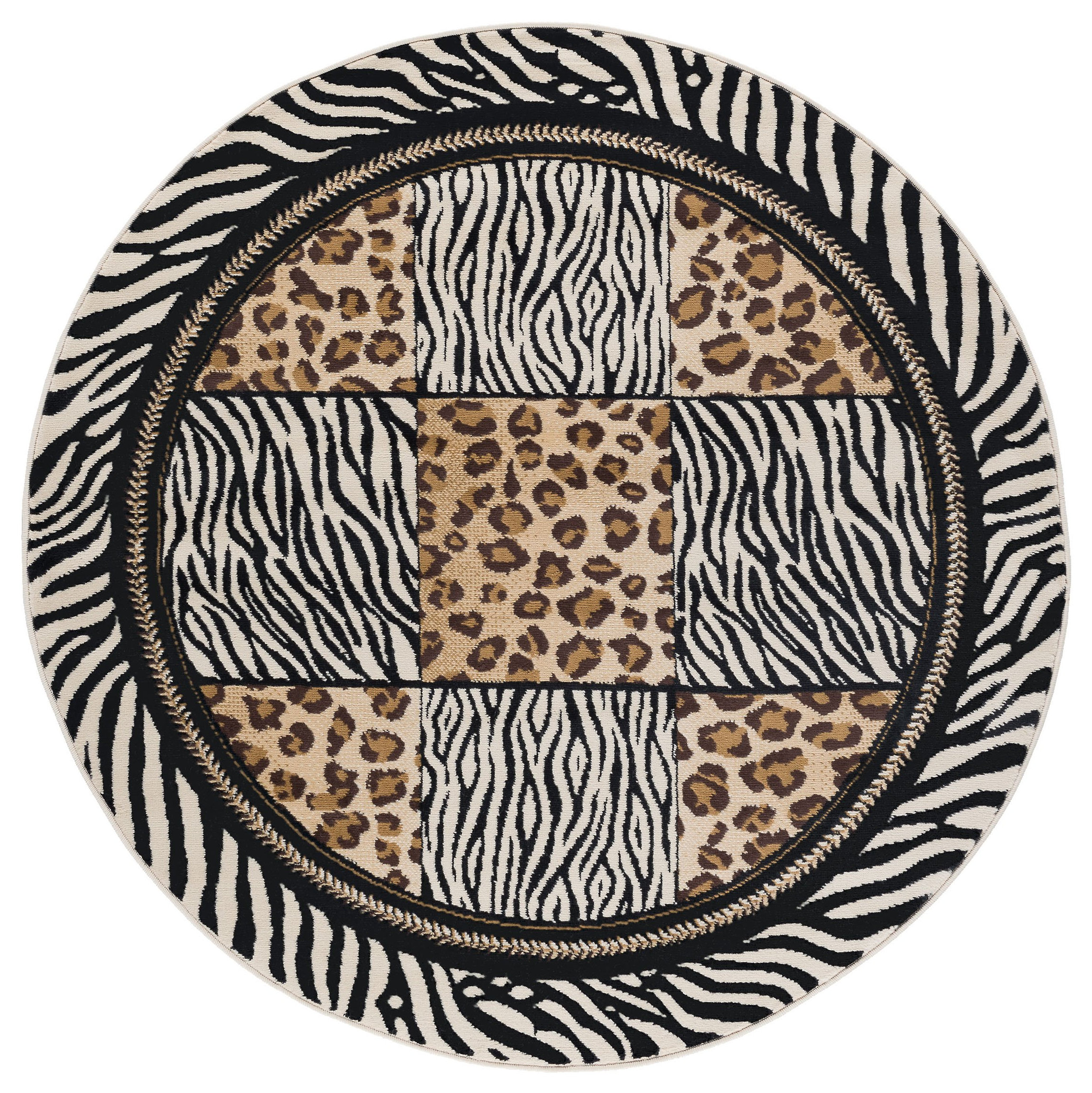 Macie Transitional Animal Area Rug, 7'10'' Round - Contemporary - Area ...