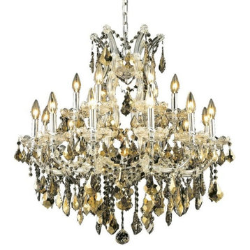 Elegant Lighting Maria Theresa 19-Light Crystal Chandelier, Chrome, Royal Cut, G