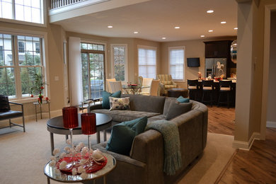 Living room - contemporary living room idea in Cleveland
