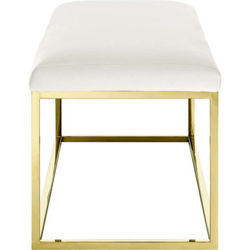 Leinster Fabric Bench - Gold Ivory