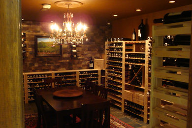 Wine cellar - rustic wine cellar idea in Columbus
