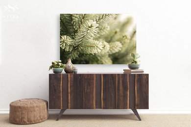 Frosted Evergreen Needles Gallery Wrap Fine Art Canvas