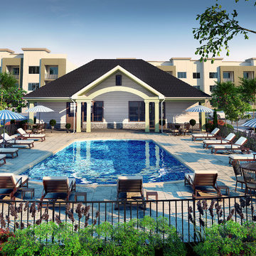 3D Club House Exterior Design Rendering
