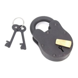 Restorers 5 Inch Iron Black Rustic Padlock - Home Improvement