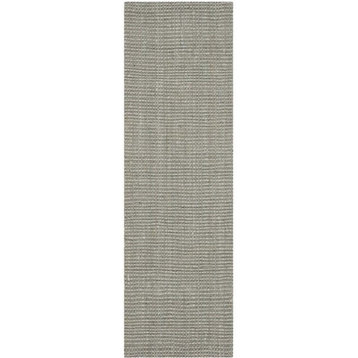 Safavieh Natural Fiber Nf730B Solid Color Rug, Grey, 2'3" X 11'0"