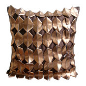 Rust 3D Throw Pillows Cover, Faux Leather 20x20 Throw Pillow Cover, Copper Age