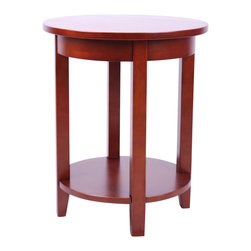Bolton Furniture - Shaker Cottage Round Accent Table, Cherry - Side Tables And End Tables