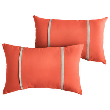 Sorra Home Sunbrella Outdoor Double Petite Flange Pillow Set of 2
