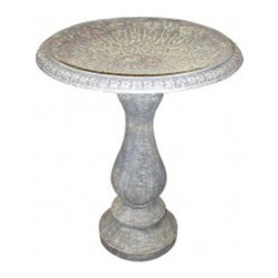 Alpine Grey Fiberstone Birdbath - Bird Baths