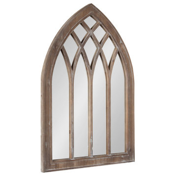 Winn Wood Framed Arch Mirror, Rustic Brown 24x36