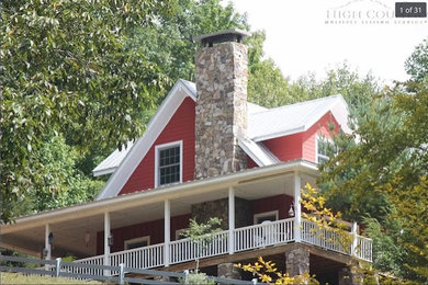 Inspiration for a farmhouse exterior home remodel in Raleigh