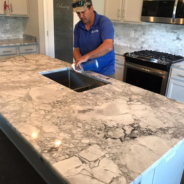 Super White Quartzite Kitchen Countertops