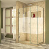 Unidoor Plus 42x30.38 Frameless Hinged Enclosure Frosted Band Brushed Nickel