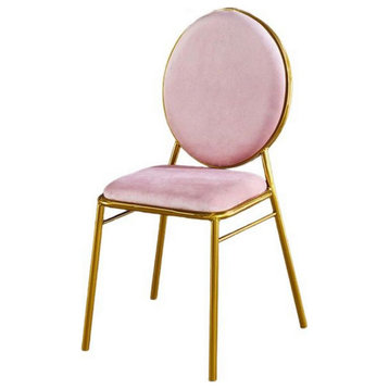 Minimalist Wrought Iron Light Luxury Backrest Chair, Without Armrest