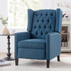 Polyester/Fabric Manual Wing Chair Recliner, Blue