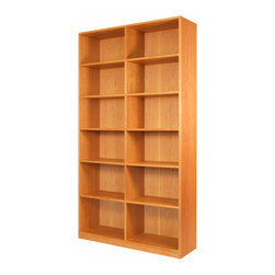 6-Space Bookcase with Center Divider - Bookcases