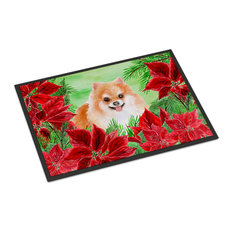 Caroline's Treasures Pomeranian #2 Poinsettias Doormat 24x36