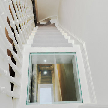 Walk-on glass panel to complement a modern loft