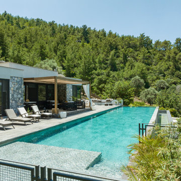 Antique Grey Porcelain Tiles - Bodrum,Mugla Villa
