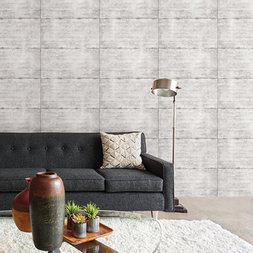 Smooth Concrete Light Grey Geometric Wallpaper