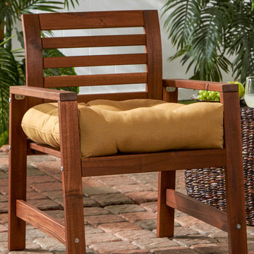 Teak Wood Chair warm Yellow Cushion