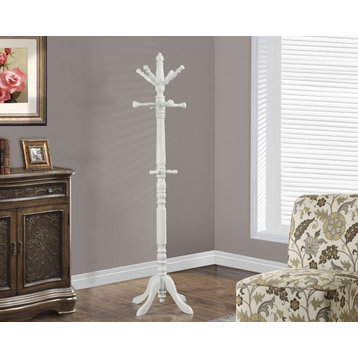 Monarch Specialties I 2013 Coat Rack, 73"H/Antique White Wood Traditional Style