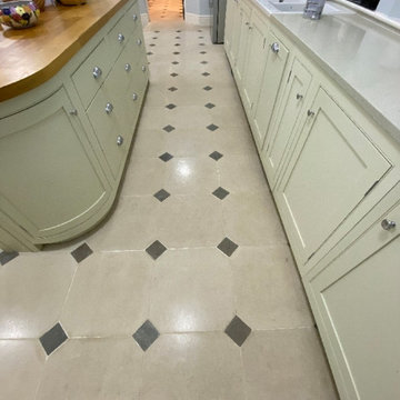 Heavily Soiled Limestone Floor Renovated in Lode Cambridge