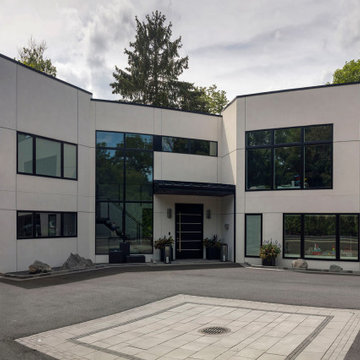 Wide Range Exterior View of Modern Home