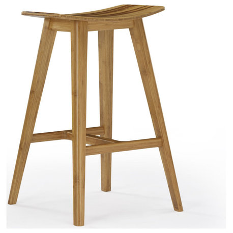 Eco Ridge Tigris Stool with Tiger Bamboo, Caramelized