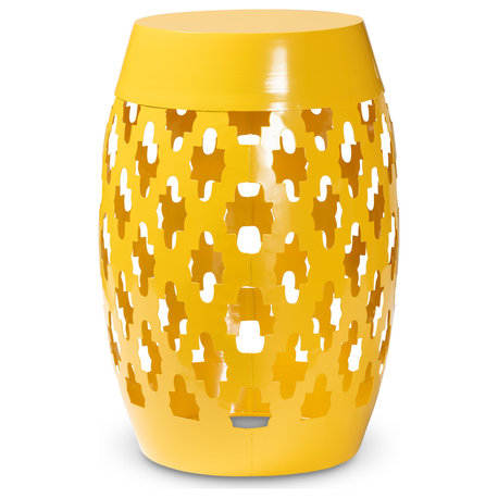 Branson Modern Yellow Finished Metal Outdoor Side Table