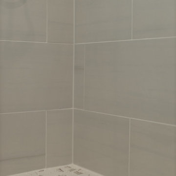 Master Bathroom Remodel in Howard County, with glass door shower & double vanity