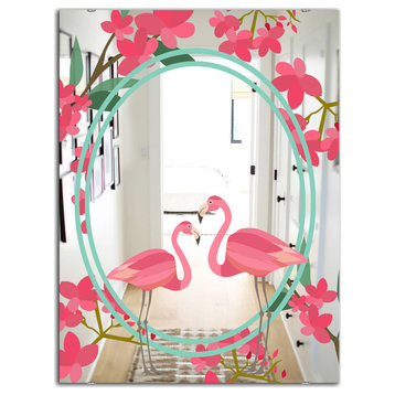 Designart Flamingo 4 Traditional Large Wall Mirror, 24x32