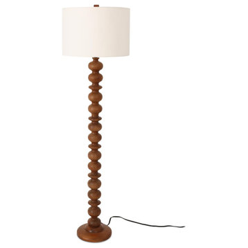 Gwen 1 Light Floor Lamp, Brown