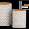 Rolette 2-Piece Ceramic Canister Set, Gloss White